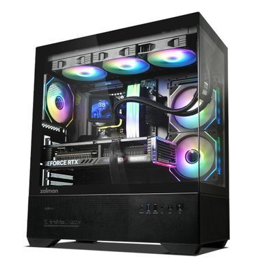 Корпус Zalman Chronix без БЖ, 1xUSB3.0, 1xUSB2.0, 1x Type C, 2x120мм ARGB Reverse, 1x120мм ARGB, VGA 410мм, LCS ready, TG Side/Front Panel, ATX, чорний (CHRONIXBLACK) [109655]