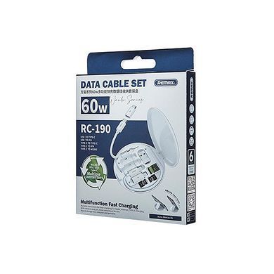 Кабель Remax Wanbo Series з кейсом і перехідниками 6в1 60W White (RC-190) [619569]