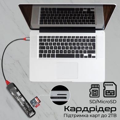 USB-хаб Promate USB Type-C Grey (transhub-lite) [605173]