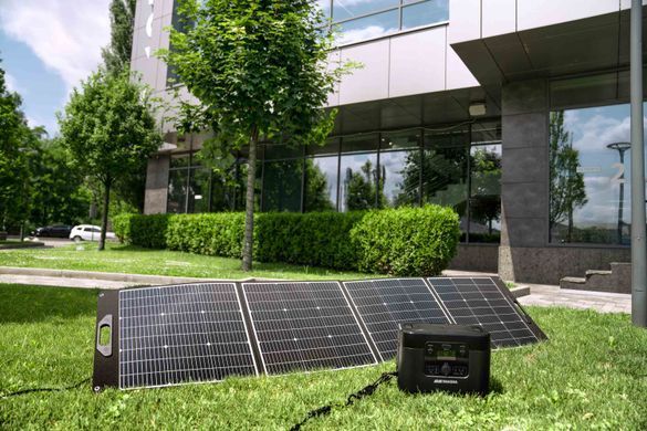 Комплект Портативна електростанція Segway CUBE 1000, 2584 Вт заг (R-Drive 4400 Вт), 1024 Вт/год, IPX3, BT, розширення ємності, швидка зарядка + портативна сонячна панель 100 Вт (AA.13.04.02.0004-SET100) [101219]