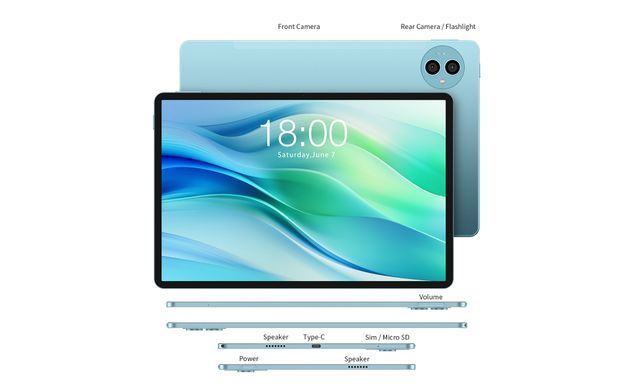 Планшет Teclast P50 11" 6ГБ, 128ГБ, LTE, 8000мА&bull;год, Android, блакитний (6940709686829) [101400]