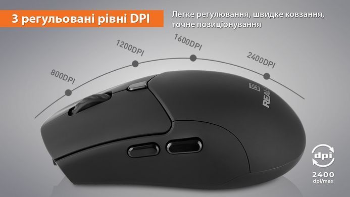 Миша бездротова REAL-EL RM-460W Black (EL123200048) [606721]