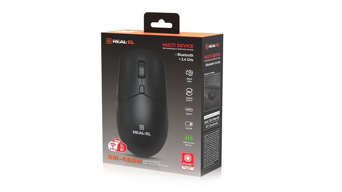 Миша бездротова REAL-EL RM-460W Black (EL123200048) [606721]