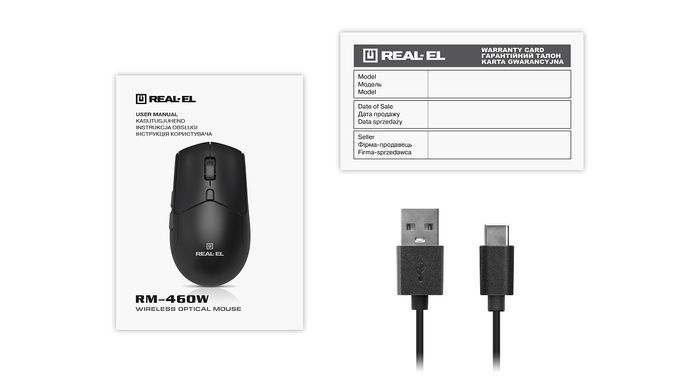 Миша бездротова REAL-EL RM-460W Black (EL123200048) [606721]