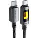 Кабель USB 2.0 Type-C M-M, 1.2 м 60W C21-03, aluminum alloy, color indicator, Black Acefast (6974316284666) [404583], фото 1