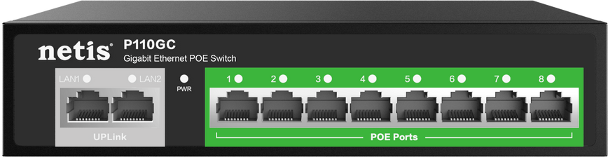 Комутатор Netis P110GC 10xGE (8xPoE (P110GC)