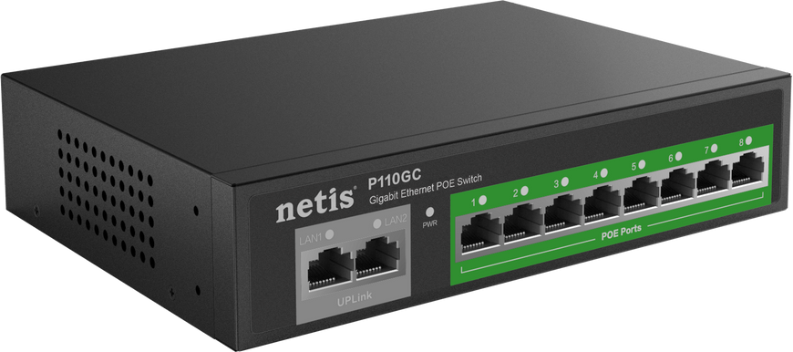 Комутатор Netis P110GC 10xGE (8xPoE (P110GC)