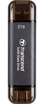 Портативний SSD Transcend 2TB USB 3.1 Gen 2 Type-A + Type-C ESD310 Чорний (TS2TESD310C) [113115]