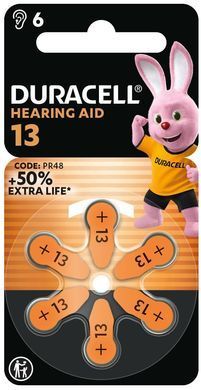 Батарейки для слухових апаратів Duracell розмір 13, 6 шт. (5017065/5011447/5007513) [203692]