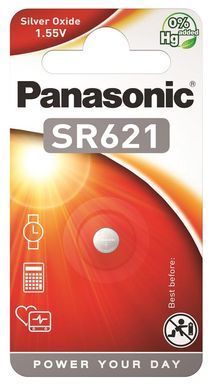 Батарейка Panasonic срібло-цинкова SR621(364, V364, D364) блістер, 1 шт. (SR-621EL/1B) [113391]