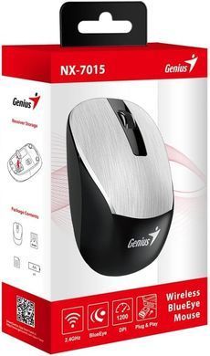 Миша Genius NX-7015, WL, сріблястий (31030019404) [103983]