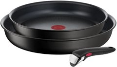 Tefal Набір посуду Ingenio Unlimited, змінна ручка, 3предмети, алюміній, бакеліт, чорний