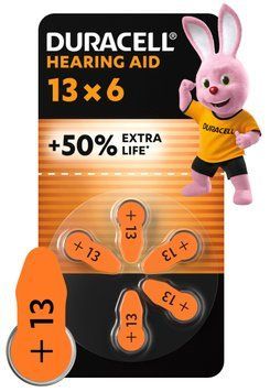 Батарейки для слухових апаратів Duracell розмір 13, 6 шт. (5017065/5011447/5007513) [203692]