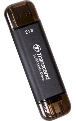 Портативний SSD Transcend 2TB USB 3.1 Gen 2 Type-A + Type-C ESD310 Чорний (TS2TESD310C) [113115]