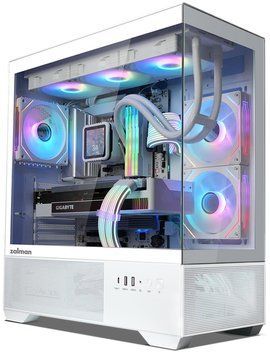 Корпус Zalman Chronix без БЖ, 1xUSB3.0, 1xUSB2.0, 1x Type C, 2x120мм ARGB Reverse, 1x120мм ARGB, VGA 410мм, LCS ready, TG Side/Front Panel, ATX, білий (CHRONIXWHITE) [109656]