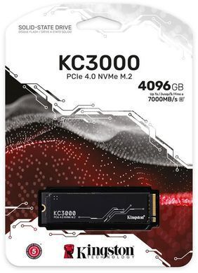 Накопичувач SSD 4TB Kingston KC3000 M.2 2280 PCIe 4.0 x4 NVMe 3D TLC (SKC3000D/4096G) [607897]