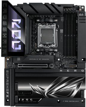 Материнcька плата ASUS ROG CROSSHAIR X870E HERO BTF sAM5 X870E 4xDDR5 M.2 HDMI Wi-Fi BT ATX приховане підключення роз'ємів (90MB1MX0-M0EAY0) [111746]