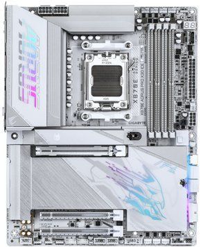 Материнська плата GIGABYTE X870E A PRO X3D ICE sAM5 X870 4xDDR5 M.2 HDMI DP Wi-Fi BT mITX білий (X870E_A_PRO_X_ICE) [112523]