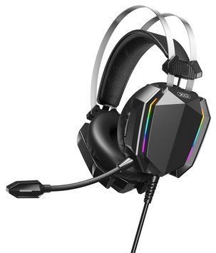 Гарнітура XO GE-07 Static RGB Long mic Gaming USB+Dual 3.5mm (GE-07 Black) [203142]