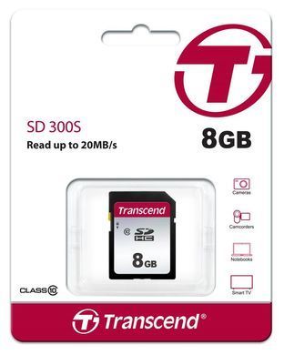 Карта пам'яті Transcend SD 8GB C10 R20/W10MB/s (TS8GSDC300S) [108897]