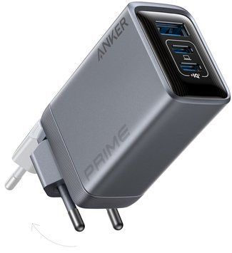 Мережевий зарядний пристрій Anker GaNPrime Charger - 100W, 2xUSB-C PD & 1xUSB-A Foldable Silver (A2688341) [201905]
