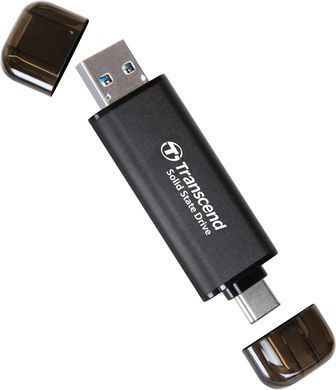 Портативний SSD Transcend 2TB USB 3.1 Gen 2 Type-A + Type-C ESD310 Чорний (TS2TESD310C) [113115]