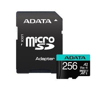 Карта пам'яті microSDXC (UHS-1 U3) A-DATA Premier Pro 256Gb Class 10 V30S A2 (R-100Mb/s W85Mb/s) (adapter SD) (AUSDX256GUI3V30SA2-RA1) [806430]
