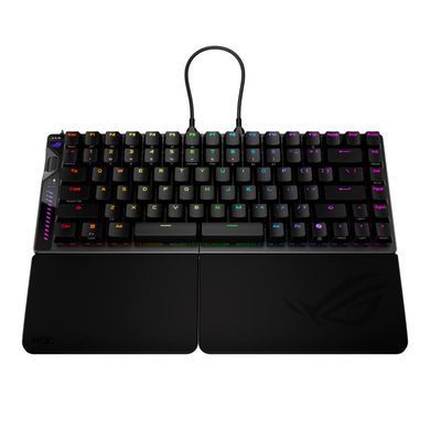 Клавіатура механічна ASUS ROG Falcata split, 83key, Magnetic Switch, USB-A/WL/BT, EN, RGB, чорний (90MP043H-BKUA20) [110568]
