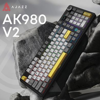 Клавіатура бездротова Ajazz AK980 V2 Gift Switch V2 Black (AK980-V2-G-BGY) [618100]