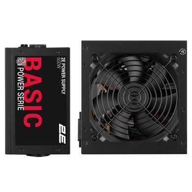 Блок живлення 2E Basic Power (600W), >80%, 120мм, 1xMB 24pin(20+4), 1xCPU 8pin(4+4), 3xMolex, 4xSATA, 2xPCIe 8pin(6+2) (2E-BP600-120APFC) [111677]