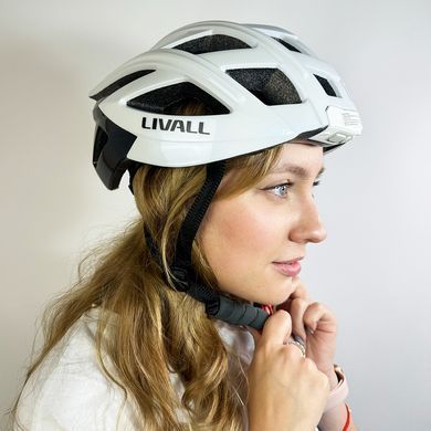 Захисний шолом Livall BH60SE NEO (L) White (55-61см), акустика, мікрофон, сигнали поворотів та стопів, додаток, пульт BR80, Bluetooth (ZHLIV-T60SEN-4013) [800032]