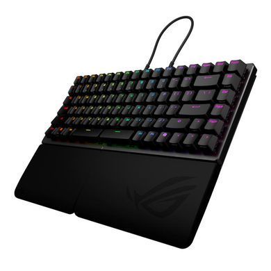 Клавіатура механічна ASUS ROG Falcata split, 83key, Magnetic Switch, USB-A/WL/BT, EN, RGB, чорний (90MP043H-BKUA20) [110568]