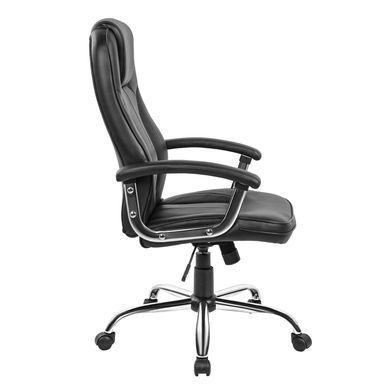 Крісло 2E OFFICE OC135, PU-шкіра, фіксовані підлокітники, чорний (2E-OC135-BLACK) [115302]