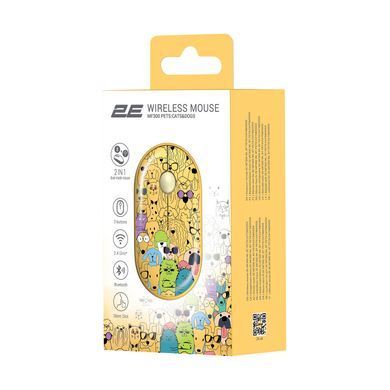 Миша 2E MF300 PETS:CATS&DOGS Silent WL BT, жовтий (2E-MF300WPETSYW) [104092]