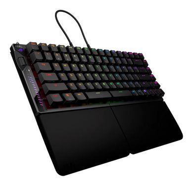 Клавіатура механічна ASUS ROG Falcata split, 83key, Magnetic Switch, USB-A/WL/BT, EN, RGB, чорний (90MP043H-BKUA20) [110568]