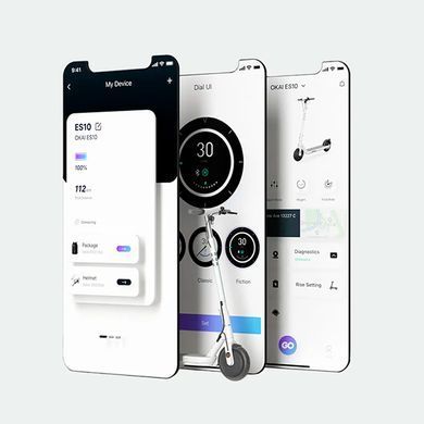 Електросамокат OKAI ES10-NEON Lite White 9", 300(600)W, 7.8Ah, 30km, 25km\h, 20%, NFC, App, 15kg (ES10-W) [800009]