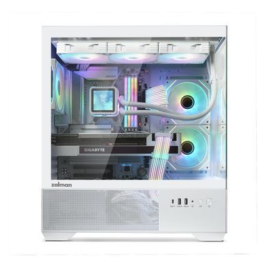 Корпус Zalman Chronix без БЖ, 1xUSB3.0, 1xUSB2.0, 1x Type C, 2x120мм ARGB Reverse, 1x120мм ARGB, VGA 410мм, LCS ready, TG Side/Front Panel, ATX, білий (CHRONIXWHITE) [109656]