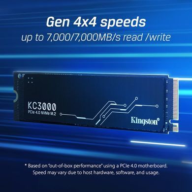 Накопичувач SSD 4TB Kingston KC3000 M.2 2280 PCIe 4.0 x4 NVMe 3D TLC (SKC3000D/4096G) [607897]