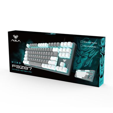 Клавіатура Aula Mechanical F3287 White/Grey Keycap KRGD Blue (6948391240688) [605972]