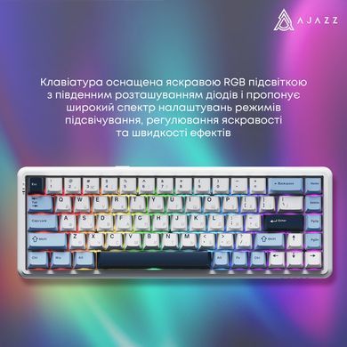 Клавіатура бездротова Ajazz AK680 Max (8+8K) Magnetic Switch White (AK680-M-BWD-A) [612713]