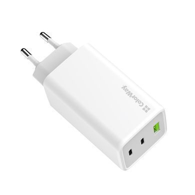 Мережевий зарядний пристрій ColorWay GaN Mini 100W PD Port PPS USB (USB-2C1A) White (CW-CHS061PD-WT) [603379]