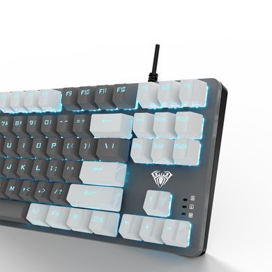 Клавіатура Aula Mechanical F3287 White/Grey Keycap KRGD Blue (6948391240688) [605972]