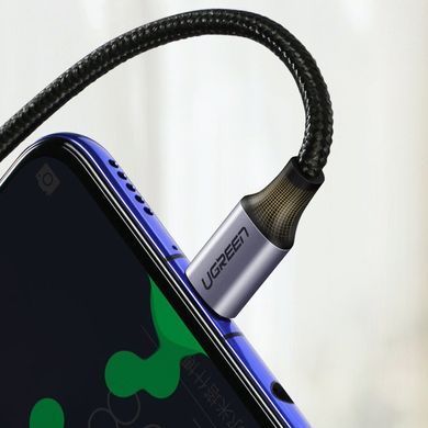 Кабель USB 2.0 Type-C M-M, 1 м, 60W Чорний+Cірий, 90&deg;Angle US255 UGREEN (50123) [404048]