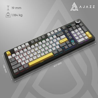 Клавіатура бездротова Ajazz AK980 V2 Gift Switch V2 Black (AK980-V2-G-BGY) [618100]