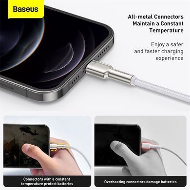 Кабель Baseus Cafule Series Metal Data Cable USB to IP 2.4A 2m White (CALJK-B02) [802315]