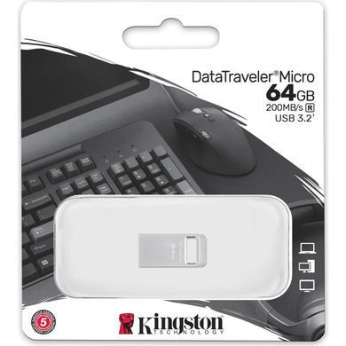 Флеш-накопичувач USB3.2 64GB Kingston DataTraveler Micro (DTMC3G2/64GB) [607275]
