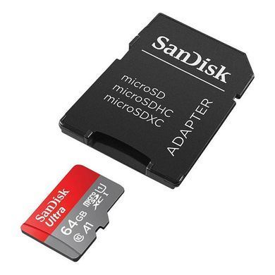 Карта пам'яті microSDXC (UHS-1) SanDisk Ultra 64Gb class 10 A1 (140Mb/s) (adapter SD) (SDSQUAB-064G-GN6MA) [802871]