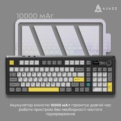 Клавіатура бездротова Ajazz AK980 V2 Gift Switch V2 Black (AK980-V2-G-BGY) [618100]