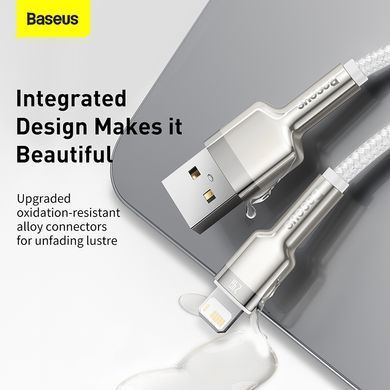 Кабель Baseus Cafule Series Metal Data Cable USB to IP 2.4A 2m White (CALJK-B02) [802315]