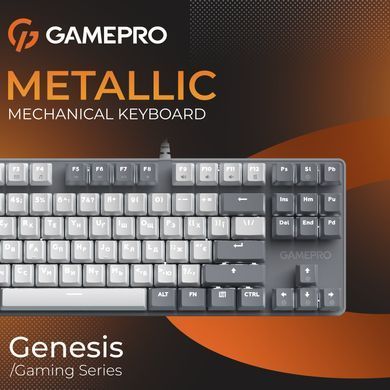 Клавіатура GamePro Genesis Metallic Outemu Red Swithes USB Gray (MK110G) [615507]